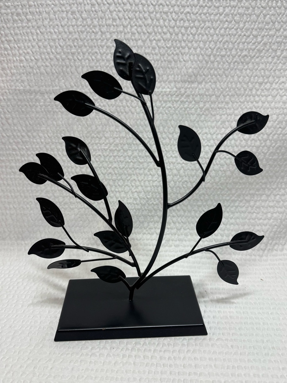 Black Metal Leaf Table Sculpture - Home Art